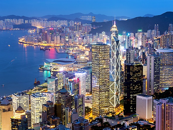 hong kong skyline at night